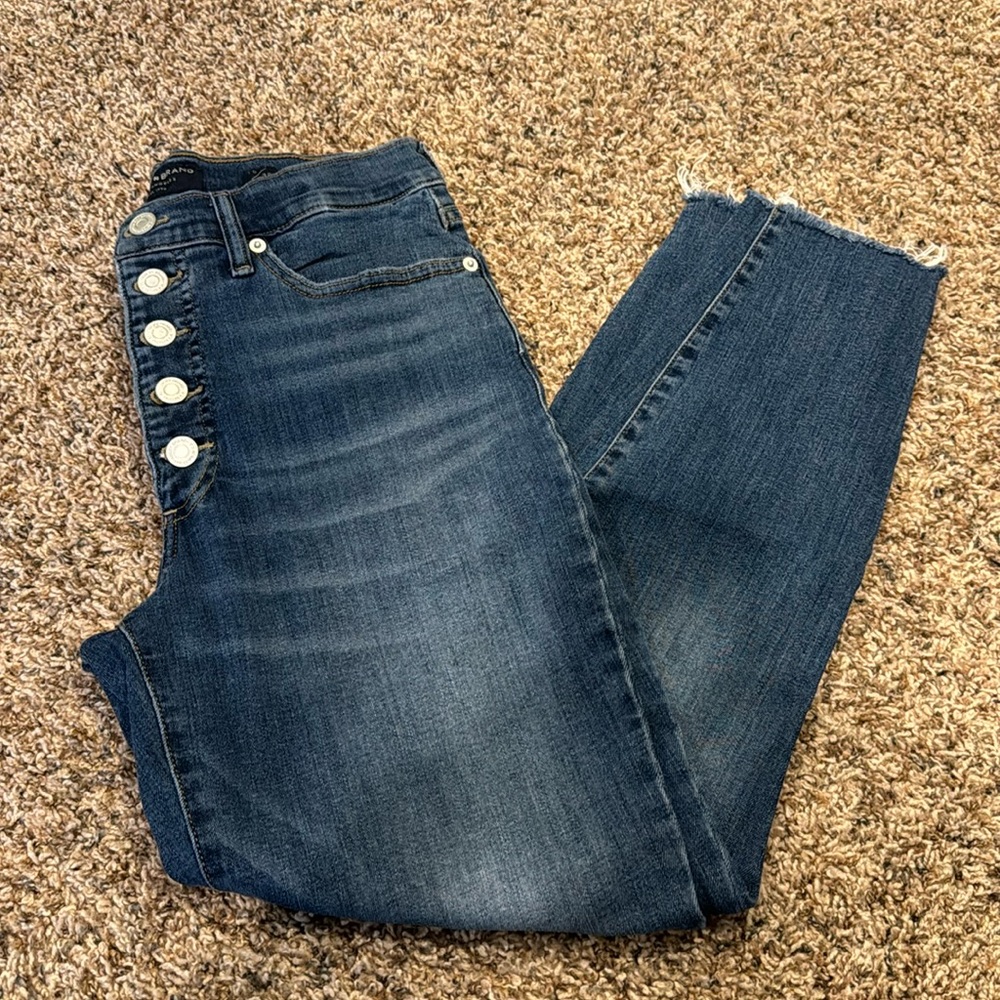 lucky high rise buttoned jeans